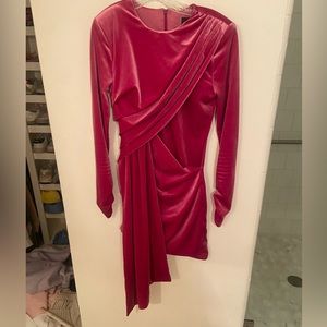 Revolve Michael Costello Magenta Velvet Mini dress